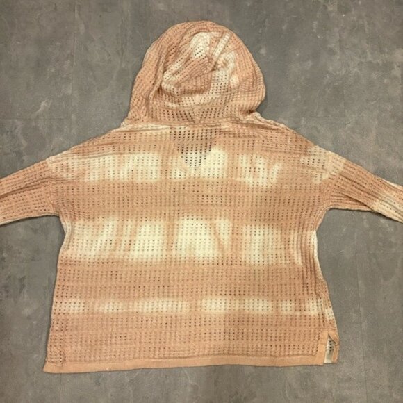 LISA TODD Crochet Beach Hoodie Pink White Size Medium - Picture 4 of 8